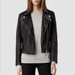 ALL SAINTS Leather Hawks Biker Jacket